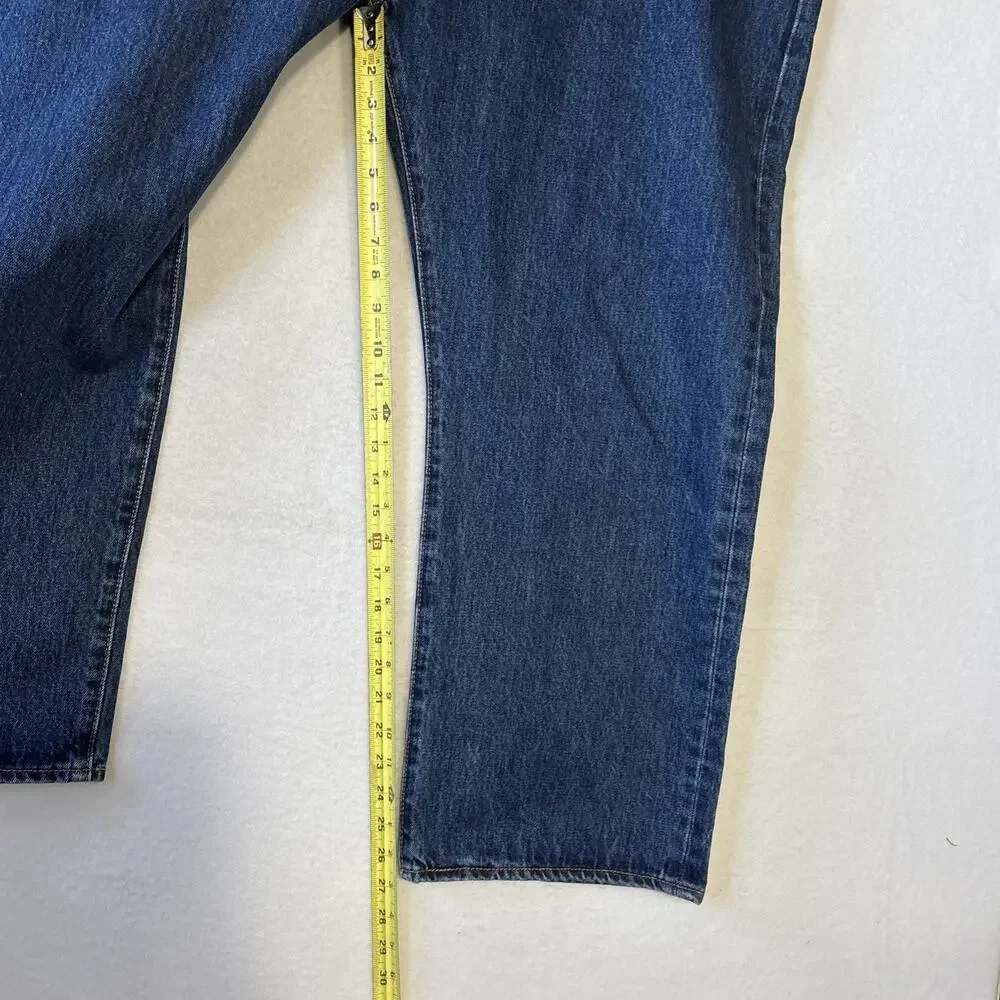 Levis 501 Mens 46x28 (46x27) Button Fly Dark Wash Denim Red Tag